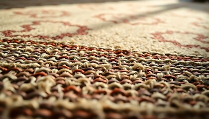 Obraz premium close up of a rug with a red and white design