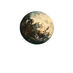 Naklejka premium Stunning detailed view of an exoplanet earthlike world in space 3d blue on transparent background
