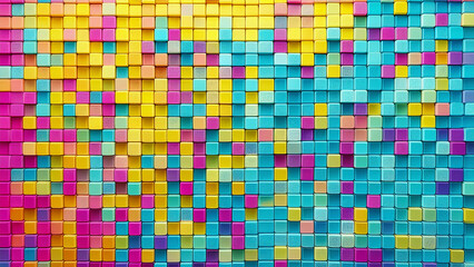 Fototapeta premium Digital Mosaic – Colorful Tile Pattern