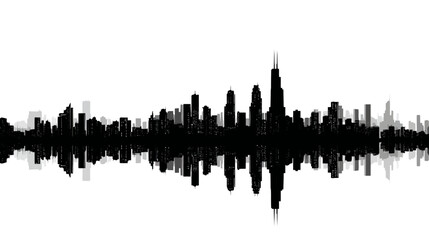 Obraz premium City skyline black simple black silhouette vector isolated on white background - 