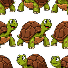 Seamless repeating turtle pattern ideal for backgrounds, wallpapers, or textiles.