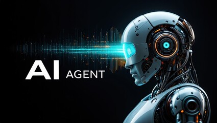 A humanoid robot AI agent standing ready for collaboration with humans symbolizing autonomy in business and the automation of work through agentic agents and AGI technology