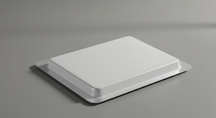 Fototapeta premium White Plastic Package on Gray Background