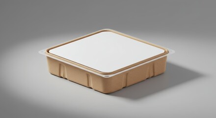 Square Food Container with White Lid