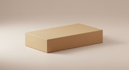 Tan Box on Beige Background