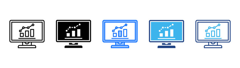 Monitoring Icon Set With Multiple Style Collection 