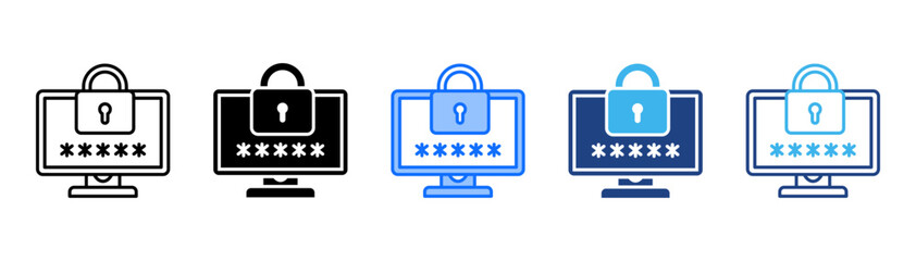 Password Icon Set With Multiple Style Collection 