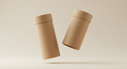 Two Cylindrical Containers Packaging Mockup