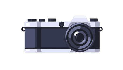 Vintage Camera Illustration_Photography Equipment Graphic_Retro Camera Design_Artistic Camera Image_Isolated Camera on White_Camera Icon_Photography Concept
