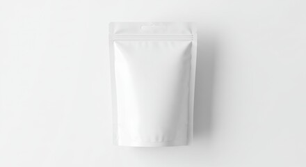 White Stand-up Pouch on White Background