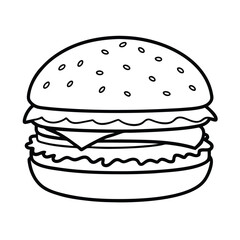 burger isolated on white background vector art illustration