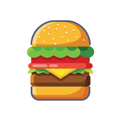 burger isolated on white background vector art illustration