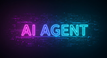 Neon AI Agent: Futuristic Digital Art