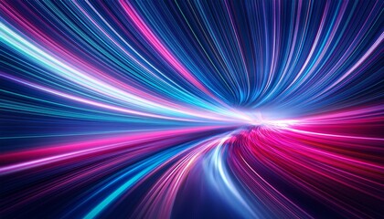 Obraz premium abstract pink blue light trail creative cosmic background