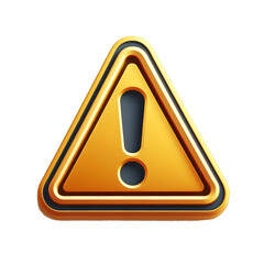 Warning sign PNG icon 3d isolated on white background alert danger 