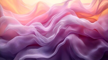 Obraz premium Abstract pastel pink and purple fabric waves.