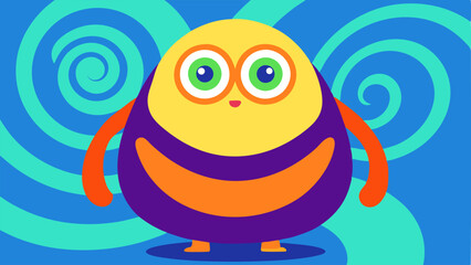 Fototapeta premium Exaggerated Expression A character with bright oversized eyes rolled dramatically upwards surrounded by colorful swirls to enhance the intensity of the eye roll. Their body
