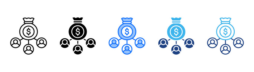 Crowdfunding Icon Set With Multiple Style Collection 