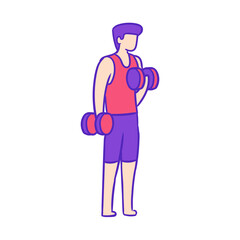 Hand Drawn Bicep Curl Workout Illustration