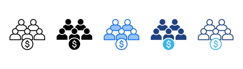 Stakeholder Icon Set With Multiple Style Collection 