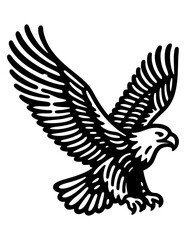 Majestic Eagle in Flight: Black and White Bird Graphic