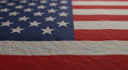 Close up view of the american flag with stars and stripes in a patriotic display of national pride