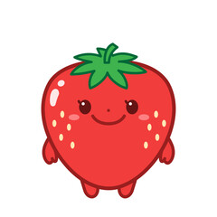 かわいいいちごのキャラクターイラスト