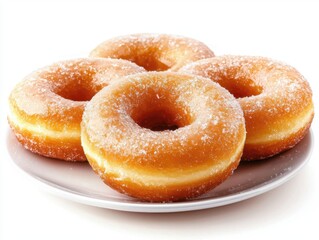 Delicious Sugar-Coated Donuts on a Plate