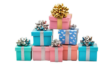 Gift boxes stacked in a pyramid