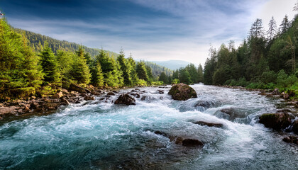 natural palaceful river in the forest
