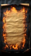 Ancient scroll engulfed in flames