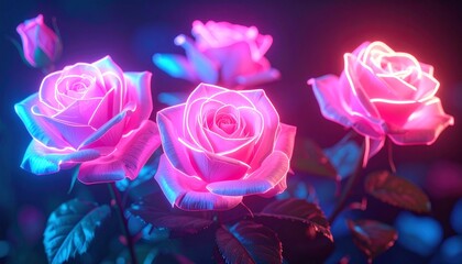 neon colored hd resolution rose wallpaper