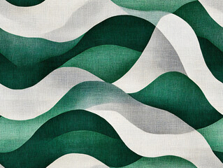 Green Waves Textile Pattern Abstract Design Flowing Lines Natural Modern Artistic Colors Soft Curves Smooth Layered Eco-Friendly Canvas Environmental Aesthetic Breezy Fabric Stylish Contemporary Art