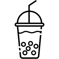 vector illustration bubble tea take out cup with straw 