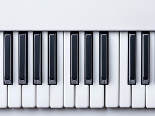Naklejka premium Piano keys, close-up view