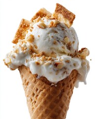 Nusseis mit Haselnuss und Waffelstücken