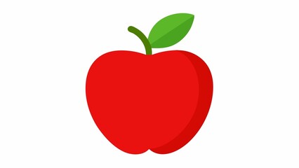 Fototapeta premium Red Apple with Leaf on white background