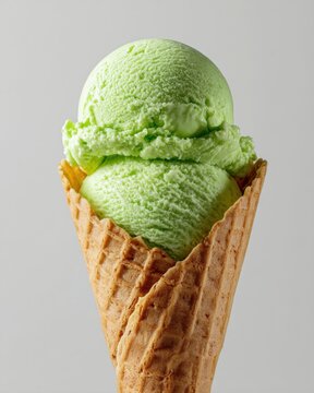 Limettensorbet in Waffel
