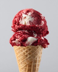 Red Velvet Eiscreme in Waffel