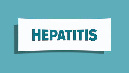 Hepatitis (hepatitis) - A card isolated on light green background.