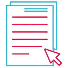 Fototapeta premium Vector Document Icon with Mouse Cursor on Transparent Background