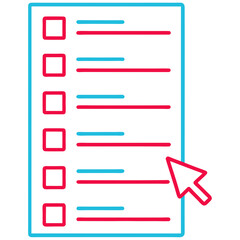 Fototapeta premium Checklist Icon with Cursor on Transparent Background