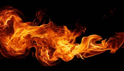Fototapeta premium fire flame isolated on black backgound