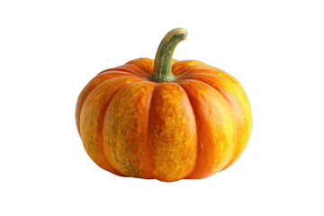 Obraz premium Small orange pumpkin isolated on delicious autumn harvest vegetable food on transparent background