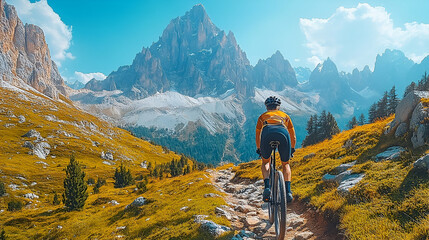 Mountain Biker on a Scenic Trail