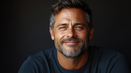 Fototapeta premium Portrait of a smiling middle-aged man