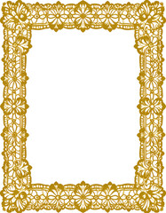 Elegant Gold Ornate Frame with Floral Patterns and Decorative Design