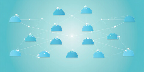 Network technology. People icon and communication structure
