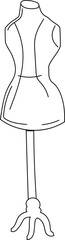Dress form vector sketch for fashion design and tailoring