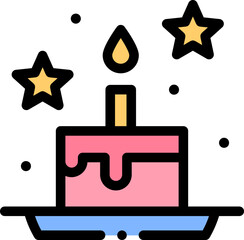 birthday cake illustration on a white background     